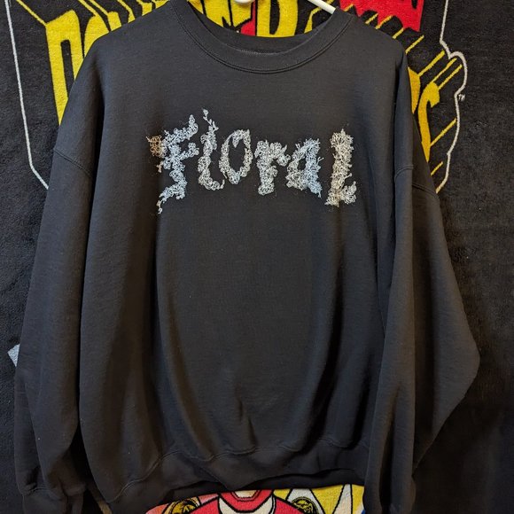 Floral Math Rock Band Black Crewneck Sweatshirt.  In great condition, size 2XL. - Picture 1 of 4